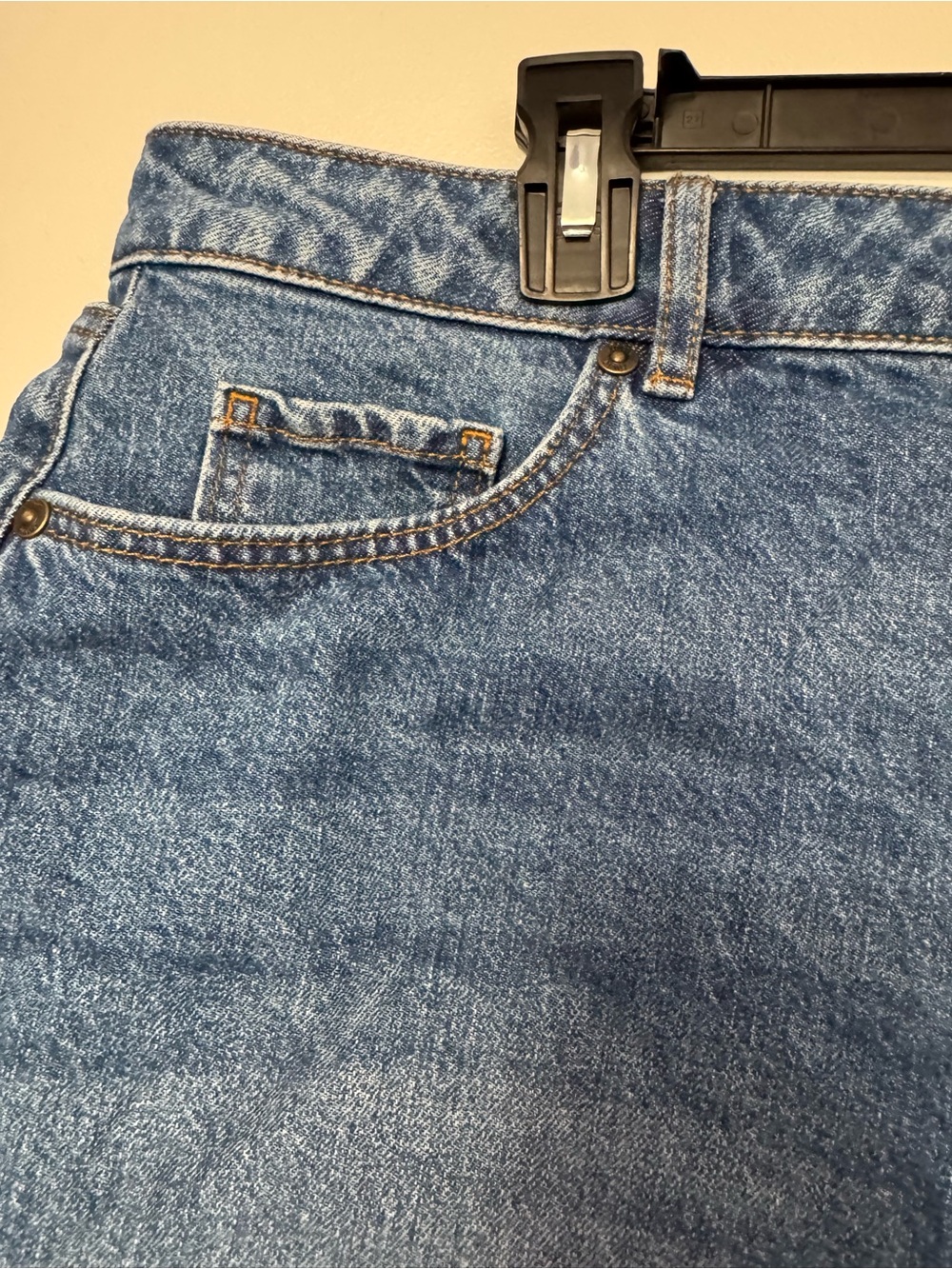 Classic Blue Denim Skirt - Casual A-Line Women’s Skirt - Picture 3 of 9